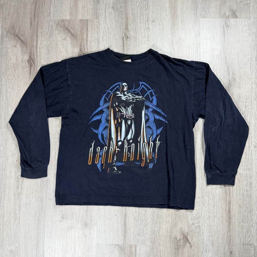 Vintage Womens Batman Begins Graphic Long Sleeve Cartoon T-Shirt Large - Picture 1 of 6